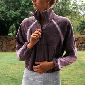Free People Movement So Fly Half Quarter Zip Fleece Jacket Purple Size M
